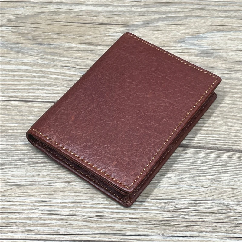 Leather Wallet Genuine Leather Card Holder For Men Male Real Cowhide Vintage Short Bifold Men's Business Credit Card Case Wallet With ID Window Wallet Card Holder Card Holder Credit Card Holder Credit Card Wallet Card Wallet Id Card Holder Id Card Case Wallet Card Bag Business Card Holder