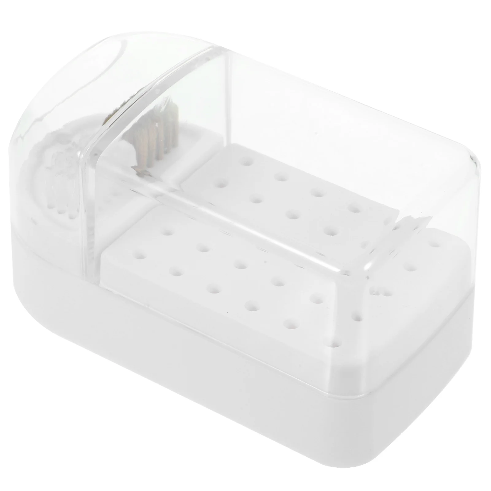 

Reusable Nail Drill Bits Storage Case Manicure Grinding Head Box Clear Holder