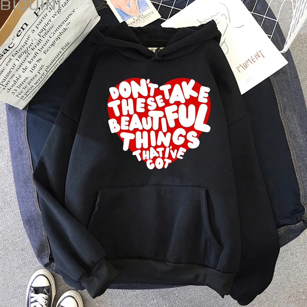 

Beautiful Things Benson Boone Letter Graphic Printing Unisex Hoodies Casual Hoody Warm Loose Sweatshirts Hip Hop Oversized Tops