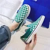 Green and white plaid