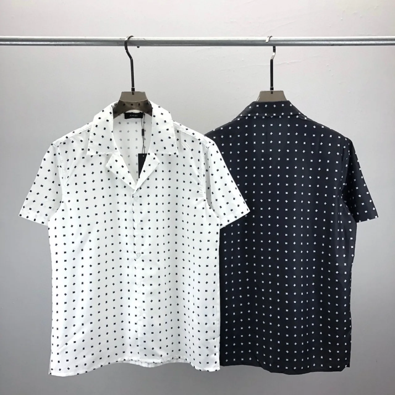 2024 Summer High Quality Men's Shirt Letter Print Short Sleeve Cuban Beach Shirt Cardigan Short T-shirt Streetwear CampCollar