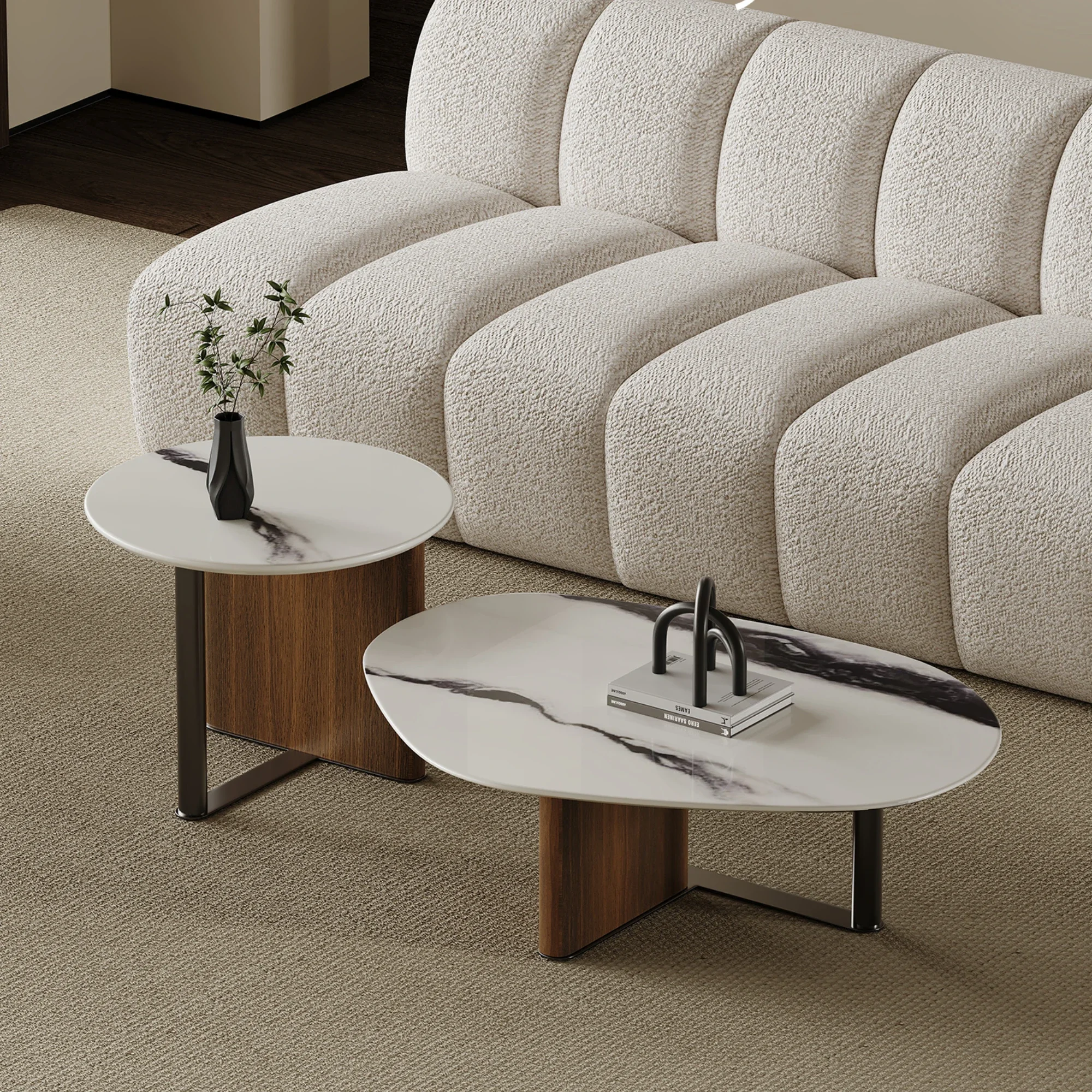 

Modern Special-Shaped Tea Table Combination Small Apartment Living Room Home