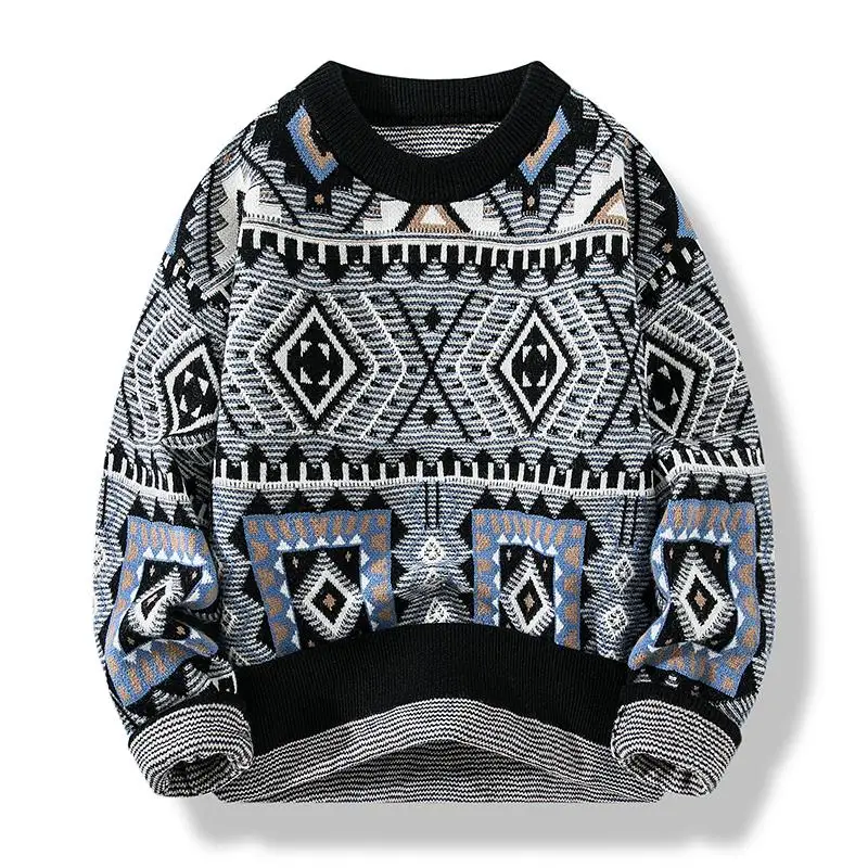 

Мужской вязаный пуловер с длинным рукавом, стильный и теплый свитер