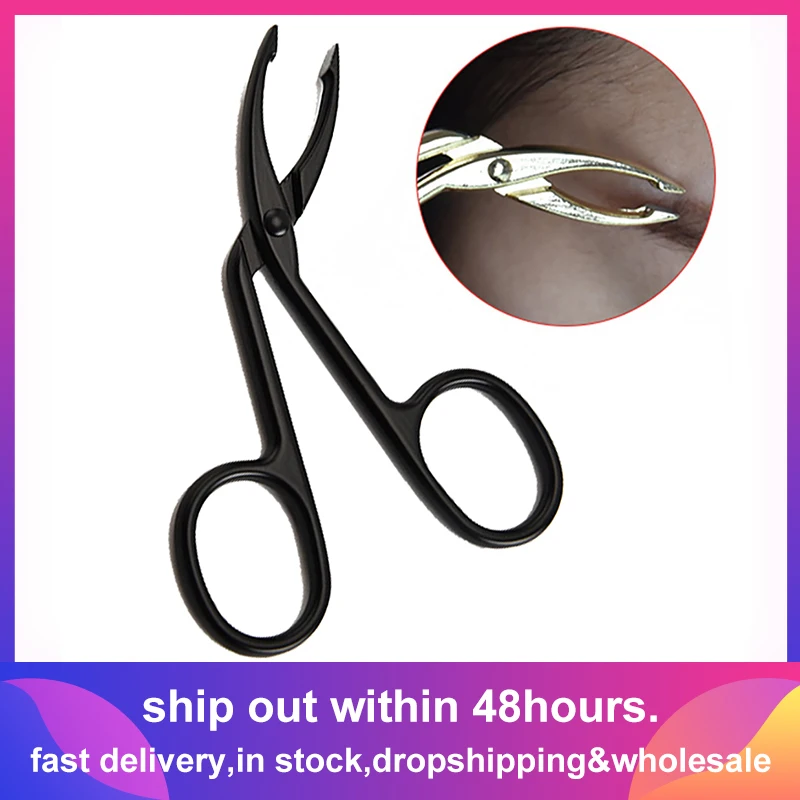 Stainless Steel Elbow Eyebrow Pliers Clip Scissors Tweezers Straight Pointed Professional Eyebrow Plucking Makeup Beauty Tools