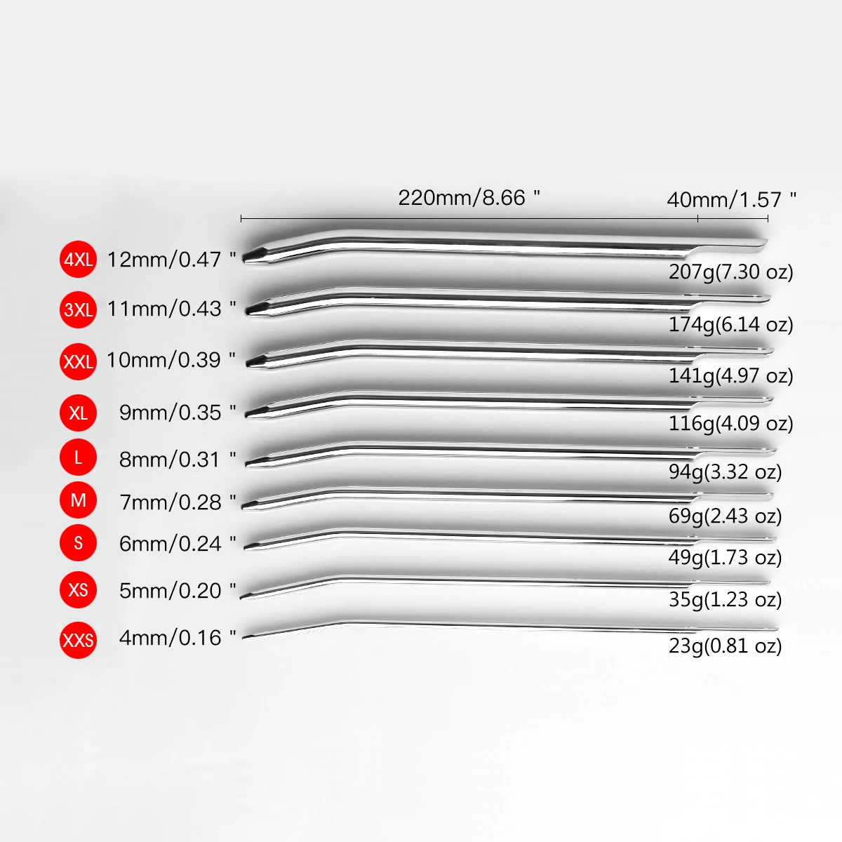 1Pcs, 9 Size Metal penis plugs, urethral massage, prostate masturbation, men's sex toys