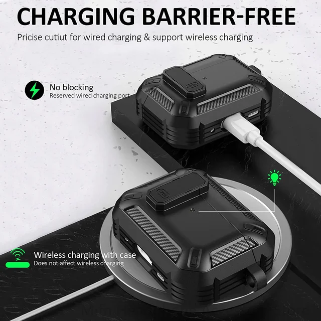 귀중한 에어팟을 손상으로부터 보호하고 스타일리시한 미학적 감각을 더하는 에어팟 프로 2 용 탄소 섬유 케이스