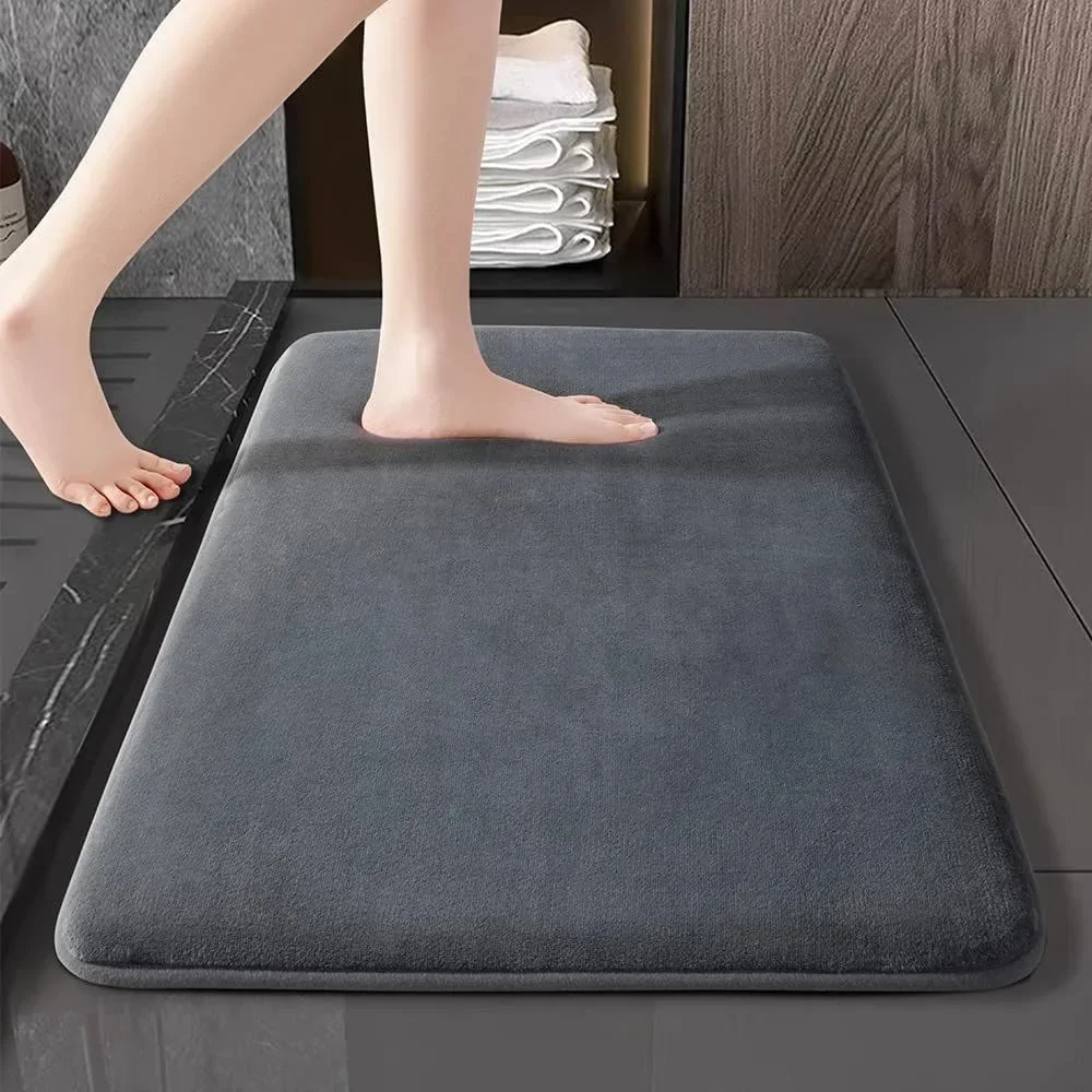 Tapete Antiderrapante de Veludo Coral - Esteira para Banheiro e Decoração Home