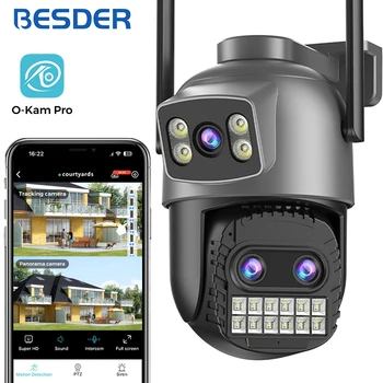 BESDER 15MP Wifi Camera PTZ Outdoor Dual Screen 10X Digital Zoom Human Detection 10MP Security IP Camera Surveillance O-Kam Pro 1