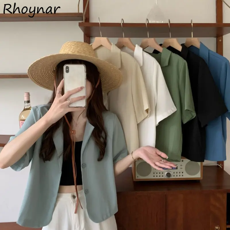 

Summer Blazers Women Harajuku Temper Simply All-match Korean Fashion Clothing Streetwear 6-Colors Thin Outwear Baggy Hipster INS