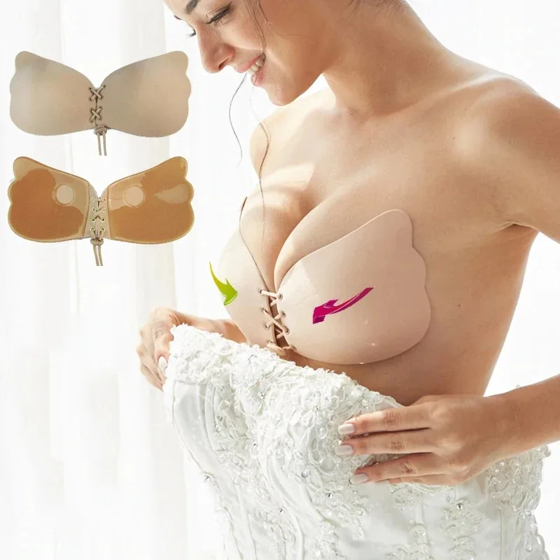 Women Bra Nipple Cover Bras Push Up Bra Nipple Stickers Bra Without Straps Invisible Female Adhesive Nipple Women Strapless Bra