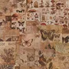 30Pcs material paper Retro collection vintage butterfly handbook decoration collage pack Old Book Plants Scrapbook 153*138MM 3