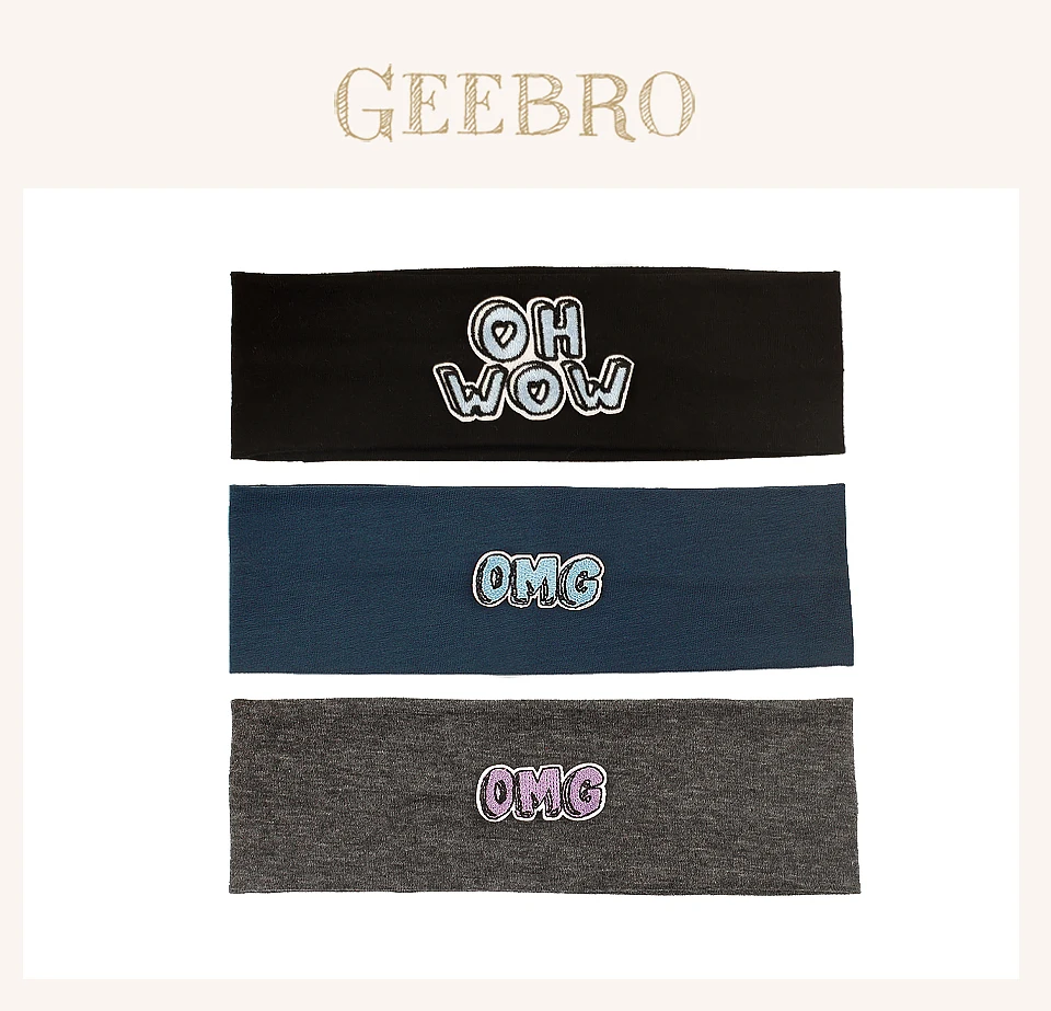 Geebro Neugeborenen Kind Baby OMG Buchstaben Stirnband Nette Baumwolle Elastische Haarband Stirnband Für Mädchen Turbands Haar Zubehör – Detail 1
