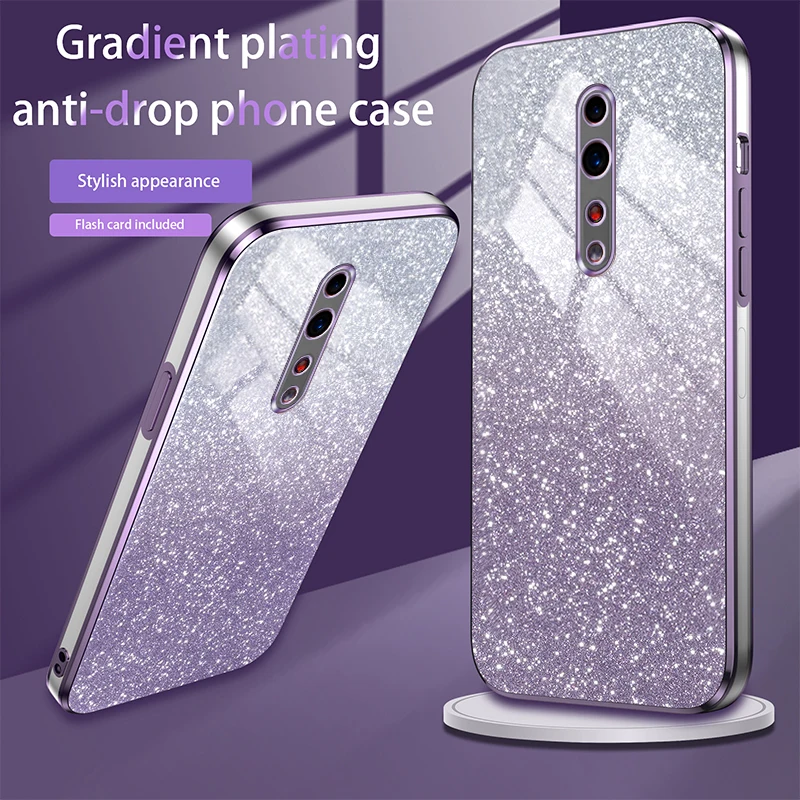 Bling Luxury Electroplate Glitter Shockproof Phone Case with Soft Bumper and Clear Back Cover