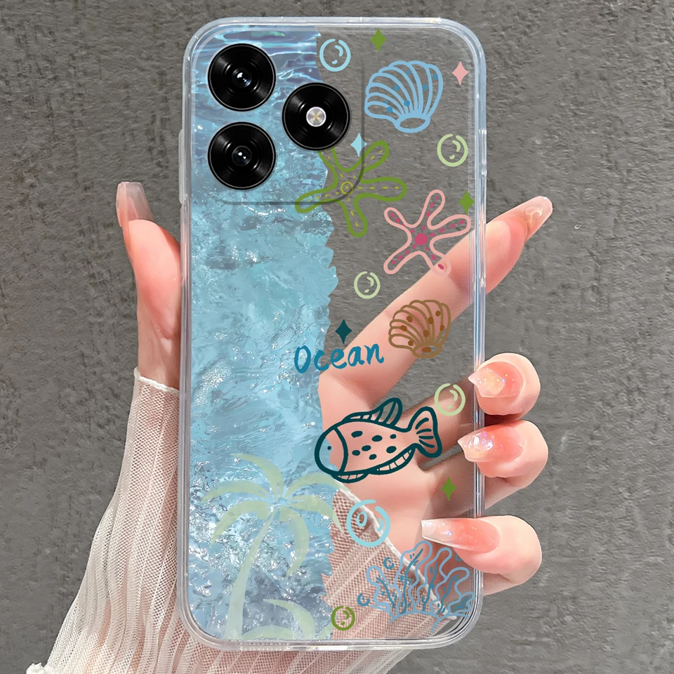 Cartoon Frog & Pig Transparent Protective Phone Case