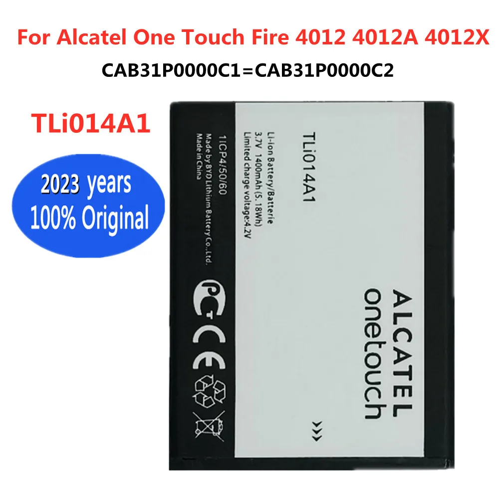 

Новый оригинальный сменный аккумулятор для телефона TLi014A1 для Alcatel One Touch Fire 4012 4012A 4012X CAB31P0000C1 CAB31P0000C2