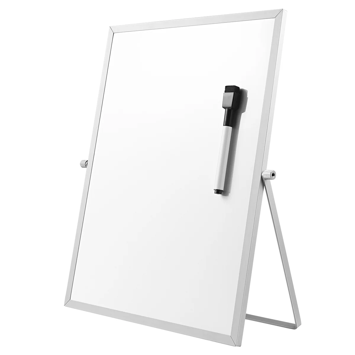 

STOBOK Magnetic Dry Erase Board Double Sided Personal Desktop Tabletop White Board Planner Reminder with Stand for School Office