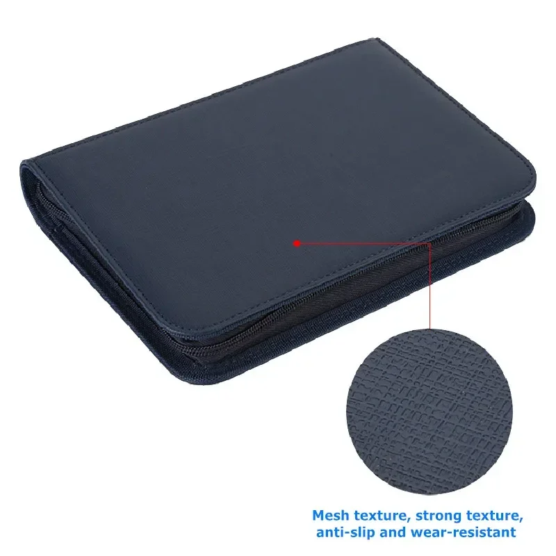 PU 가죽 160 포켓 카드 측면 로딩 바인더 TCG 게임 지퍼 카드 앨범(MG/PKM/FOW/YGO용 4개의 밀봉된 고정 포켓 페이지 포함)