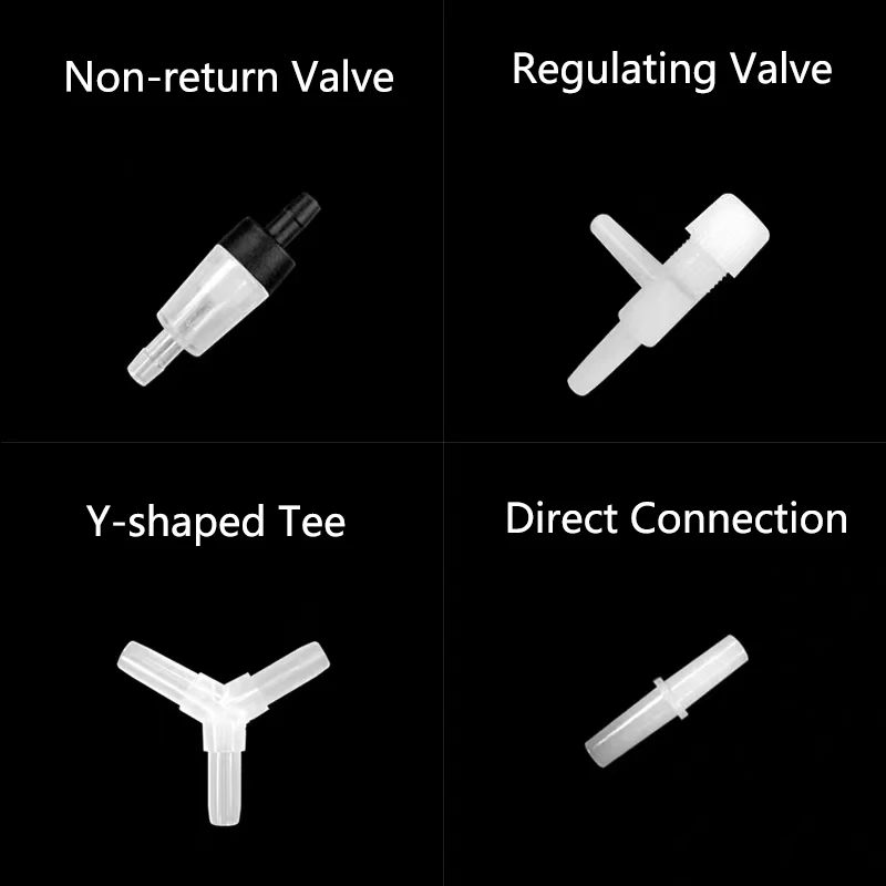 1Set Aquarium Oxygen Pump Hose Air Bubble Stone Plastic Connector Acessorios Fish Tank Air Pump Connector Control Valve Supplies 4