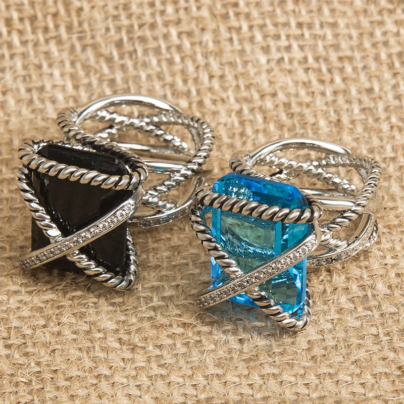유럽 및 미국 인기 DY 단추 와이어, 케이블 9025 실버 링, 크로스 단추 와이어링 선물, 20X15MM, 2023