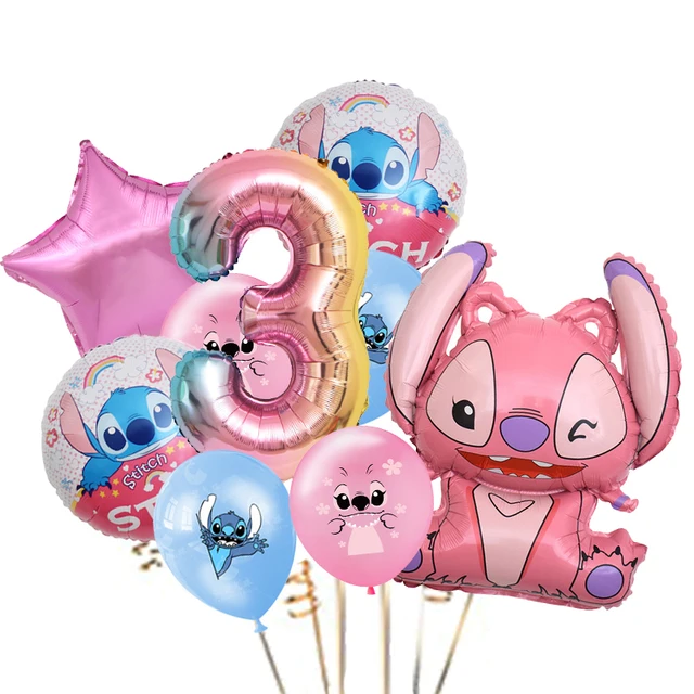 9pcs/set Disney Lilo & Stitch Foil Balloon Boy Girl Birthday Party