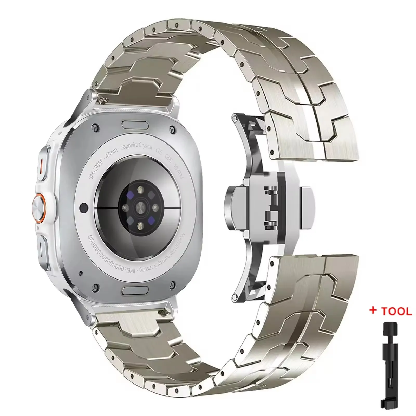 Premium Stainless Steel Watch Band - Elegant No-Gap Metal Bracelet Strap