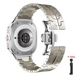 Premium Stainless Steel Watch Band - Elegant No - Gap Metal Bracelet Strap - Watch 8 Classic 46mm (Titanium Color)
