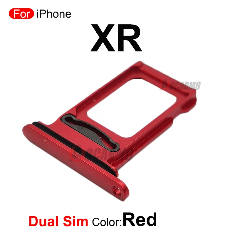 For iPhone XR Single & Dual Sim Tray SIM Card Slot Black Blue Red