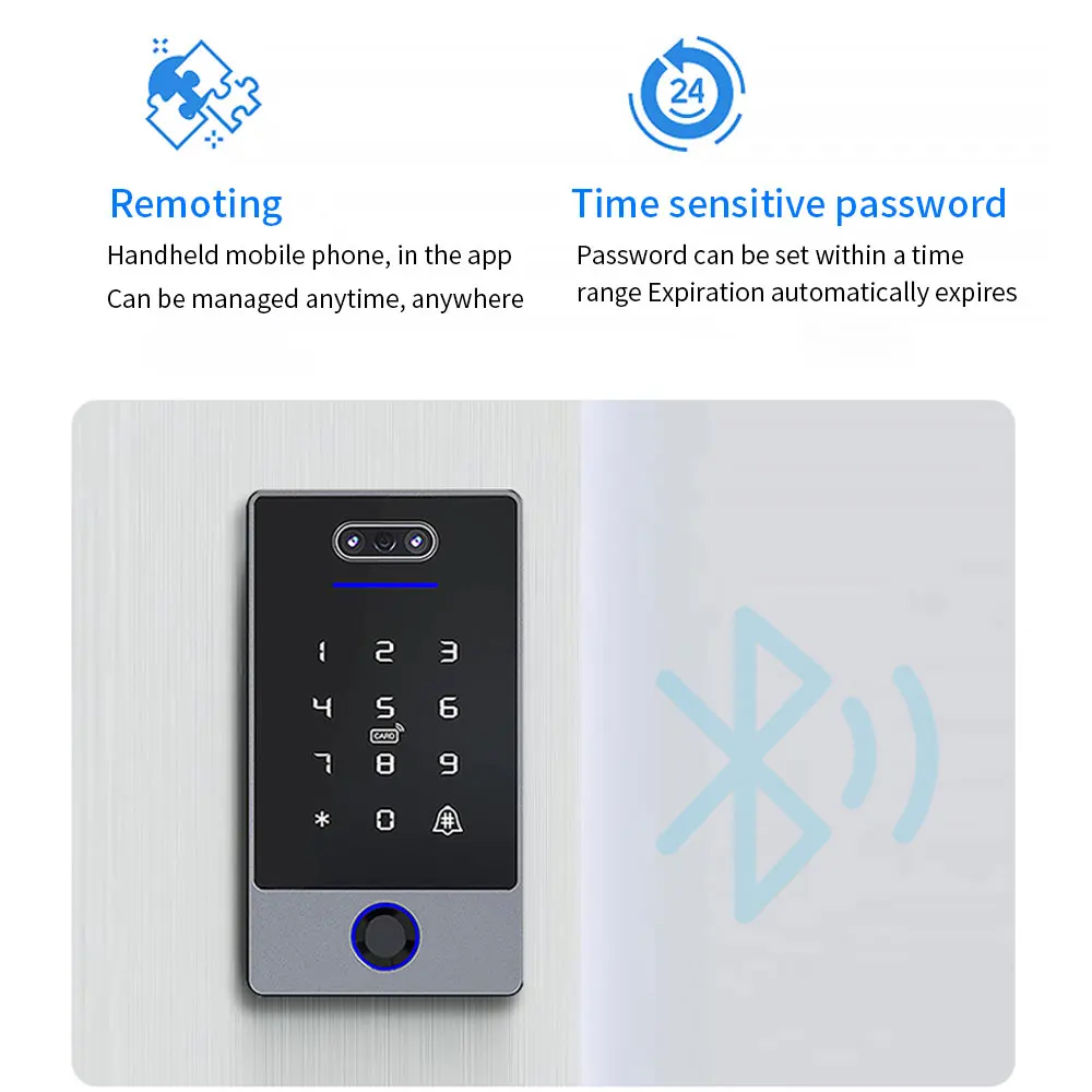 Bluetooth o Wifi Fingerprint riconoscimento facciale controllo accessi serratura della porta facciale macchina per la presenza del viso Software gratuito TTLOCK App