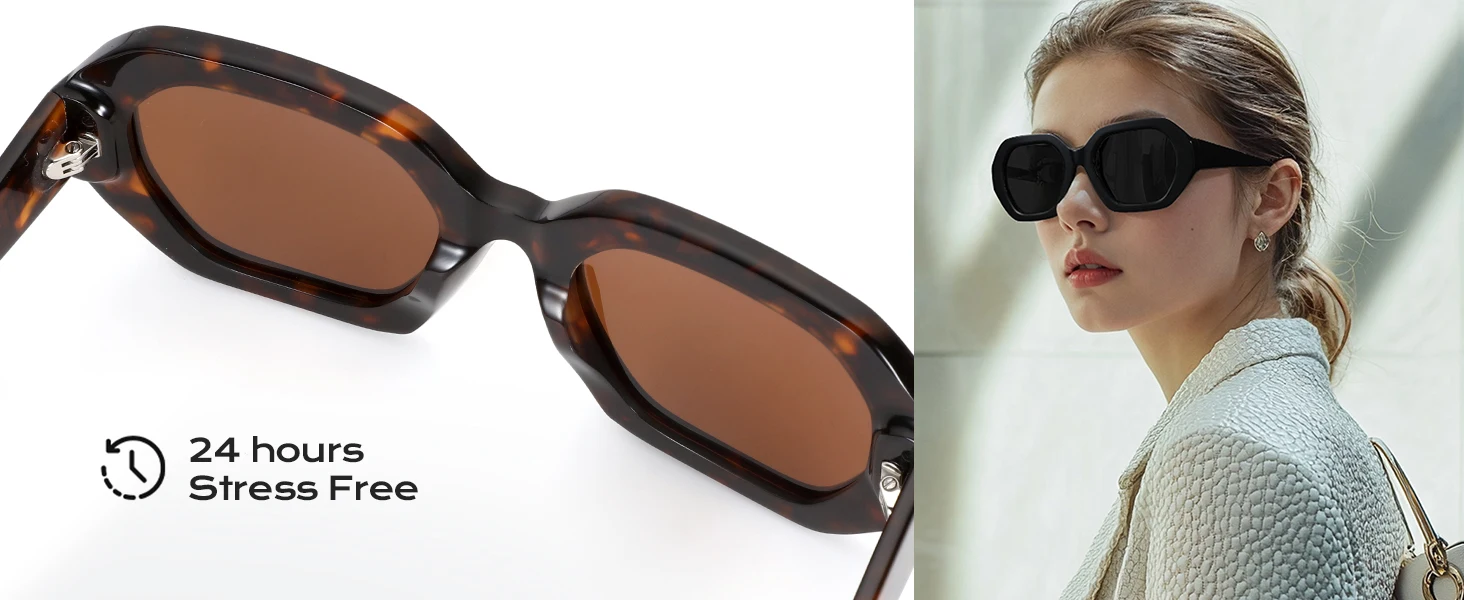 ZENOTTIC Trendige polarisierte Sonnenbrillen für Damen: Designer-Hexagon-Sonnenbrillen für Damen – Retro-Sonnenbrillen mit UV400-Schutz – Detail 5