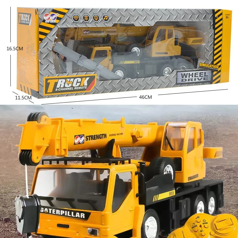 Simulation Rc Crane Truck 1:24 Transportation Engineering Vehicle Oversize Simulate Car Boy Model Outdoor Toy Gift Construction 6