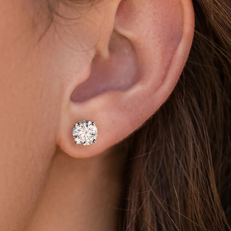 D Colore VVS1 Moissane Orecchini con perno per donna Uomo Scintillante s925 Argento Moissana Lab Diamante placcato 18k Orecchio con perno Gioielli GRA  36