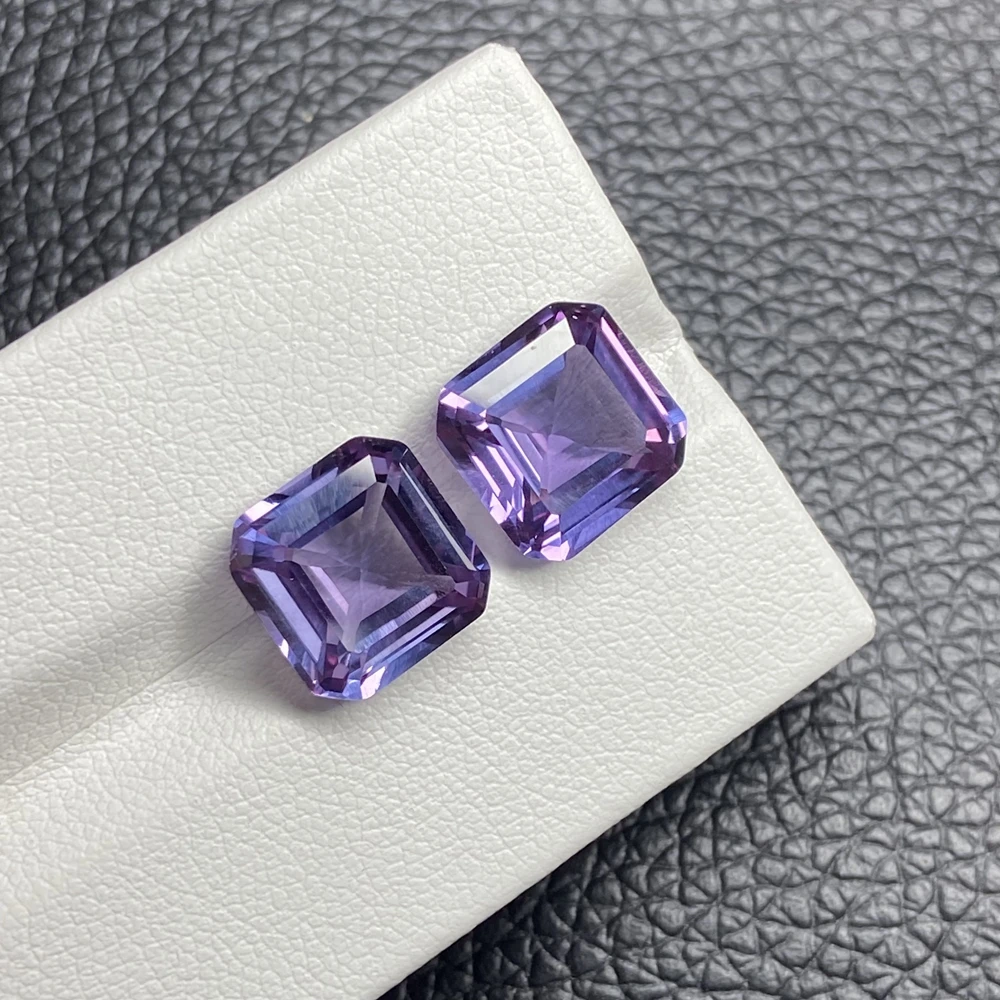 Purple Corundum Asscher Cut Light Violet Synthetic Loose Gemstones