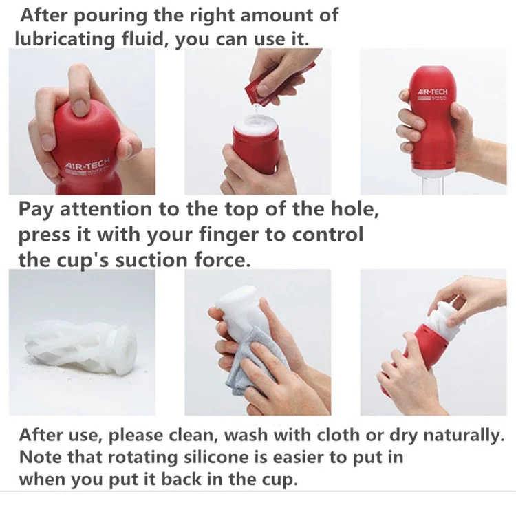 Tenga Male Masturbator Cup Air tech FIT Reusable Vacuum Artificial Vagina Penis Glans Massage Sexy Pocket Real Pussy Sex Toys