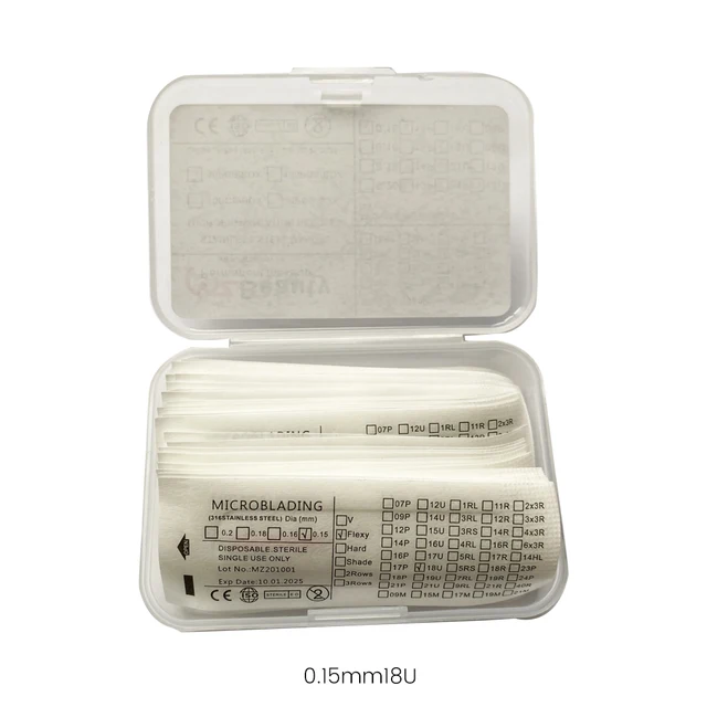 Microshading Microblanding Needle 18U Lamina Tebori Flex Blade Sharpest Semi Permanent Makeup Micro Eyebrow Manual Pen