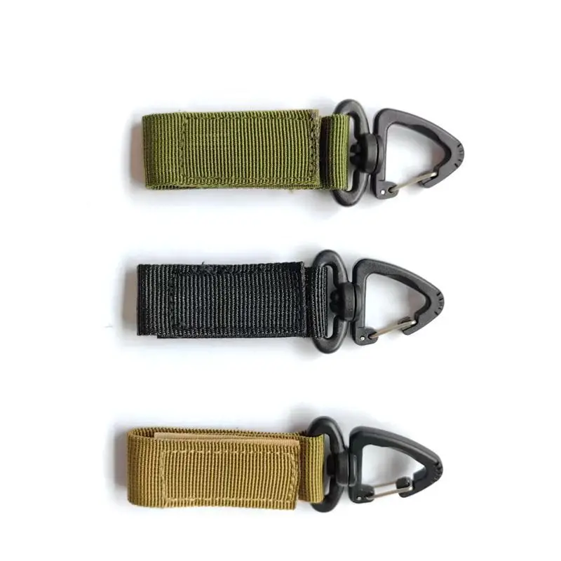 

Outdoor Camping Climb Tool Hiking Nylon Ribbon Keychain Molle Tactical Knapsack Triangle Backpack Waist Bag Fastener Hook Buckle