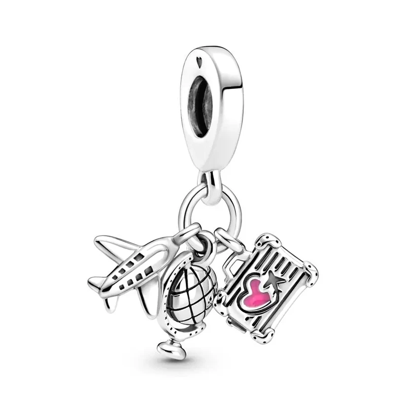 New Aircraft Lightning Pendant Splittable Sun & Moon Charm Bead Fit Original European 925 Silver Bracelet DIY Women Jewelry Gift 3