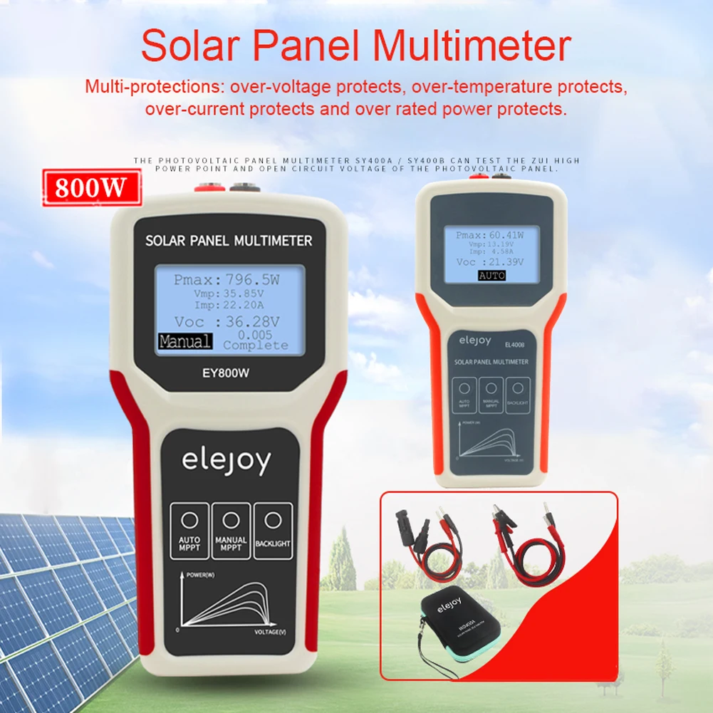Photovoltaic Panel Multimeter Solar Panel MPPT Tester Open Circuit Voltage Detection Power Meter For Troubleshooting Comparison