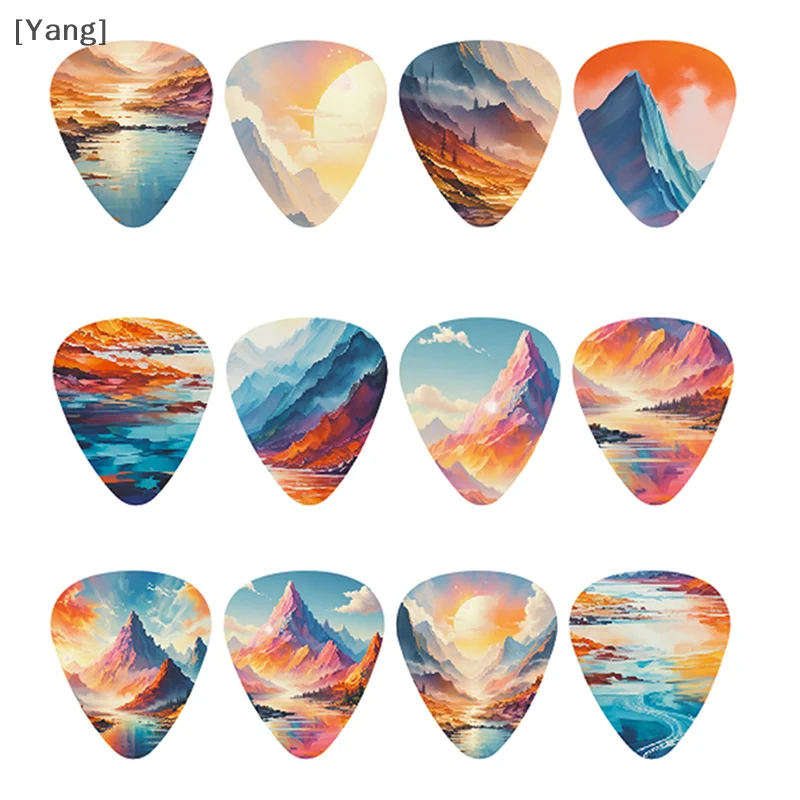 10Pcs/set Guitar Picks Premium ABS Material Dual-Sided Printing Shrapnel For Bass Ukulele Musical Instrument Accessories