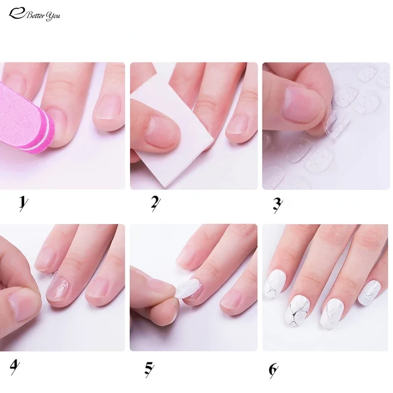 Explosive Nail Jelly Double-sided Transparent Seamless Nail Glue Invisible Wear Patch Adhesive 12 Stickers 24 Stickers nail stickers nail glue nail decals