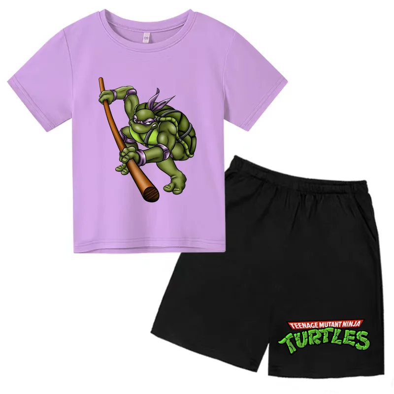 Kids' Tracksuit T-shirt 3-13 Years Old Summer Short Sleeve T-shirt Shorts Boys Girls Cartoon Animated Graphics Charming Set