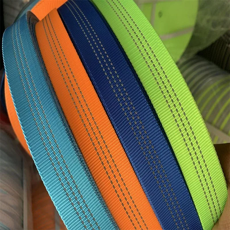 5 Meters/10 Meters 1 inch 25mm Tubular Webbing Reflective Double-Layer for Handbag Luggage Pet Leash Accessories Orange Black reflective tape nylon webbing nylon webbing tape