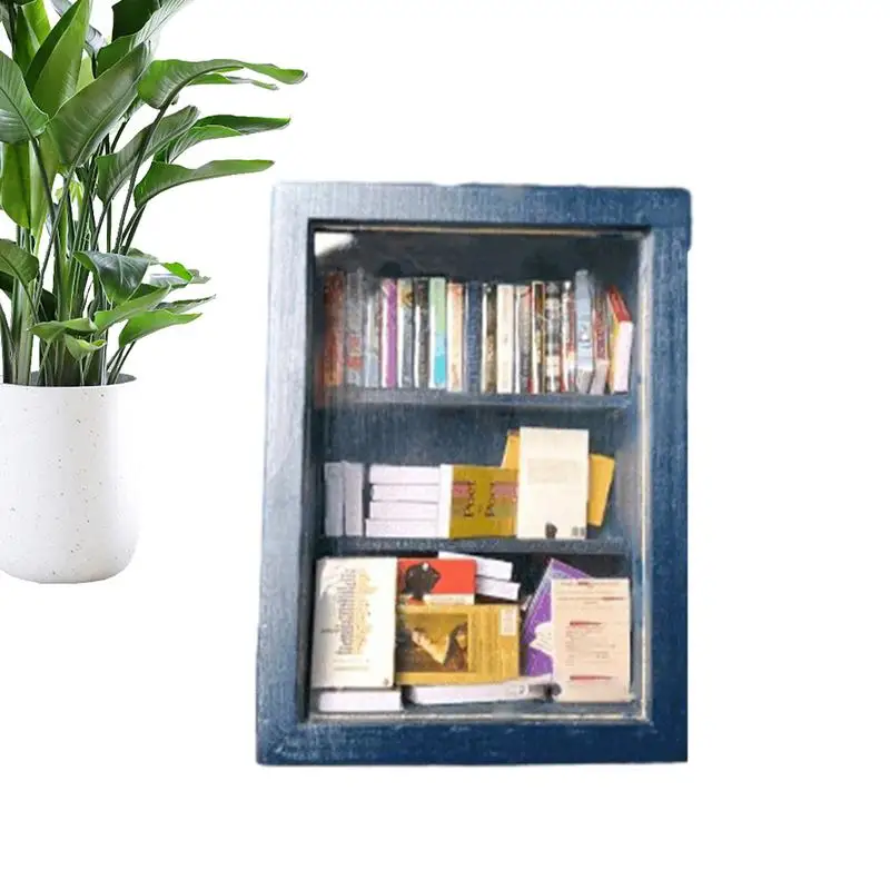 

Creative Anti-Anxiety Bookshelf Stress Relief Shake Away Your Anxiety Mini Bookshelf Stress Reliever Wooden Library Bookshelf