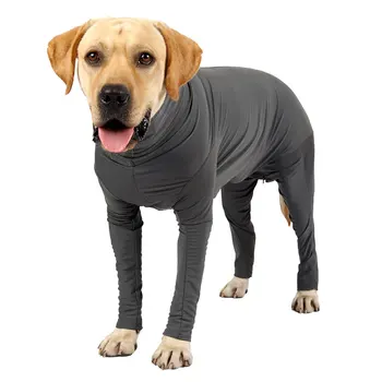 Grey Wide Application Dog Recovery Suit For Indoor And Outdoor Quick-drying Protection Easy To Wear Deep Grey L 1