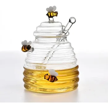 Glass Honey Jar with Dipper 1
