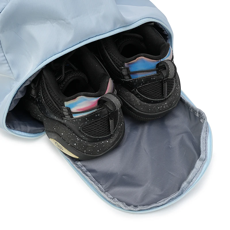 Large capacity travel bag, sports fitness backpack, with independent shoe cabinet, zipper closure, suitable for short-term and l