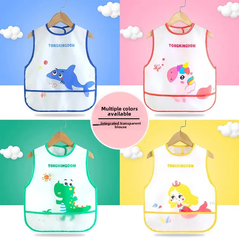 Baby Apron Summer Thin Breathable Waterproof Child Feeding Smock Eating Clothes Infant Protector Outerwear Mealtime Bib