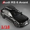 1/18 Audi RS6 Avant Station Wagon Alloy Car Model Diecasts Metal Sports Vehicles Car Model Simulation Sound Light Kids Toys Gift 1
