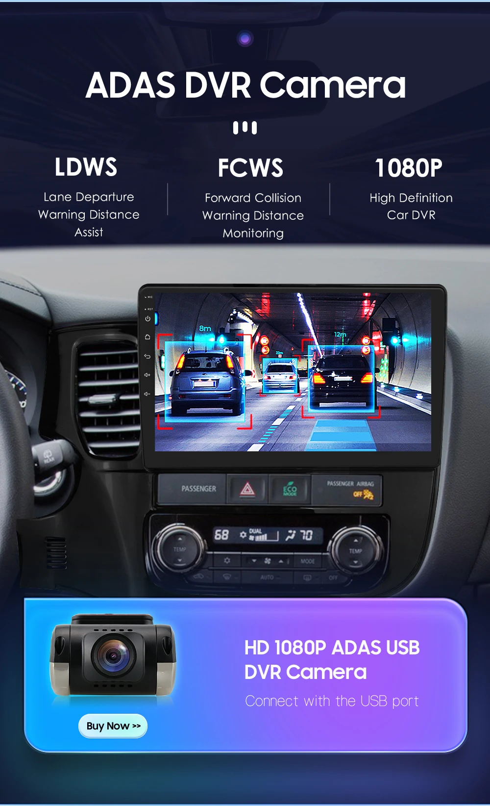 Hizpo 2 Din Android 13 For Mitsubishi Outlander 3 2012-2018 Car Multimedia Player Stereo CarPlay Navigation GPS Octa Core 7862