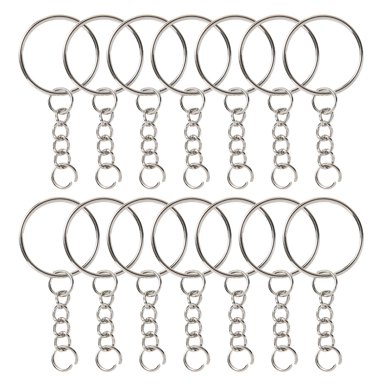 10/30/50/100/200 pcs Silver Metal Split Key Ring with Open Jump Ring ...