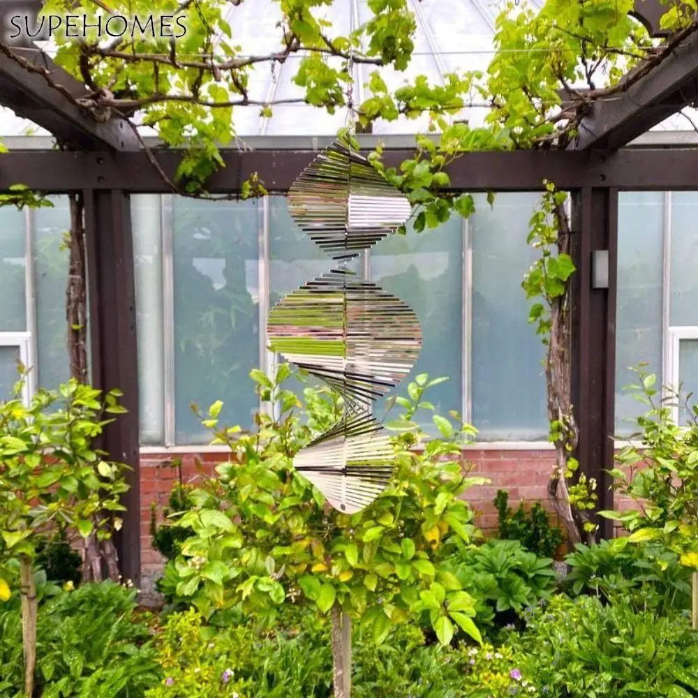 

Easy Use Flip Spiral Outdoor Hang Window Living Room Metal Crafts Helix Wind Spinner Wind Chimes Wind Spinner Bell Pendant